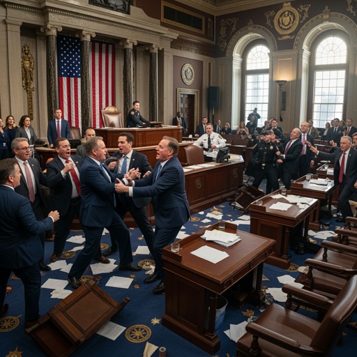 shutterstock_2704621327.jpg Members of Congress engaged in a physical altercation during a session