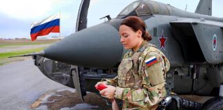 Russian Air Force Young Female Pilot Ready to Fly MiG-31 Foxhound Fighter Jet