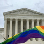 Moral Policing Stops Cruise Cold Supreme Court building with rainbow flag in foreground.