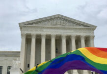 Moral Policing Stops Cruise Cold Supreme Court building with rainbow flag in foreground.