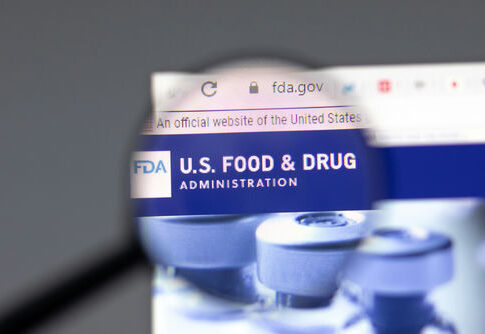 Close-up view of the FDA website on a computer screen